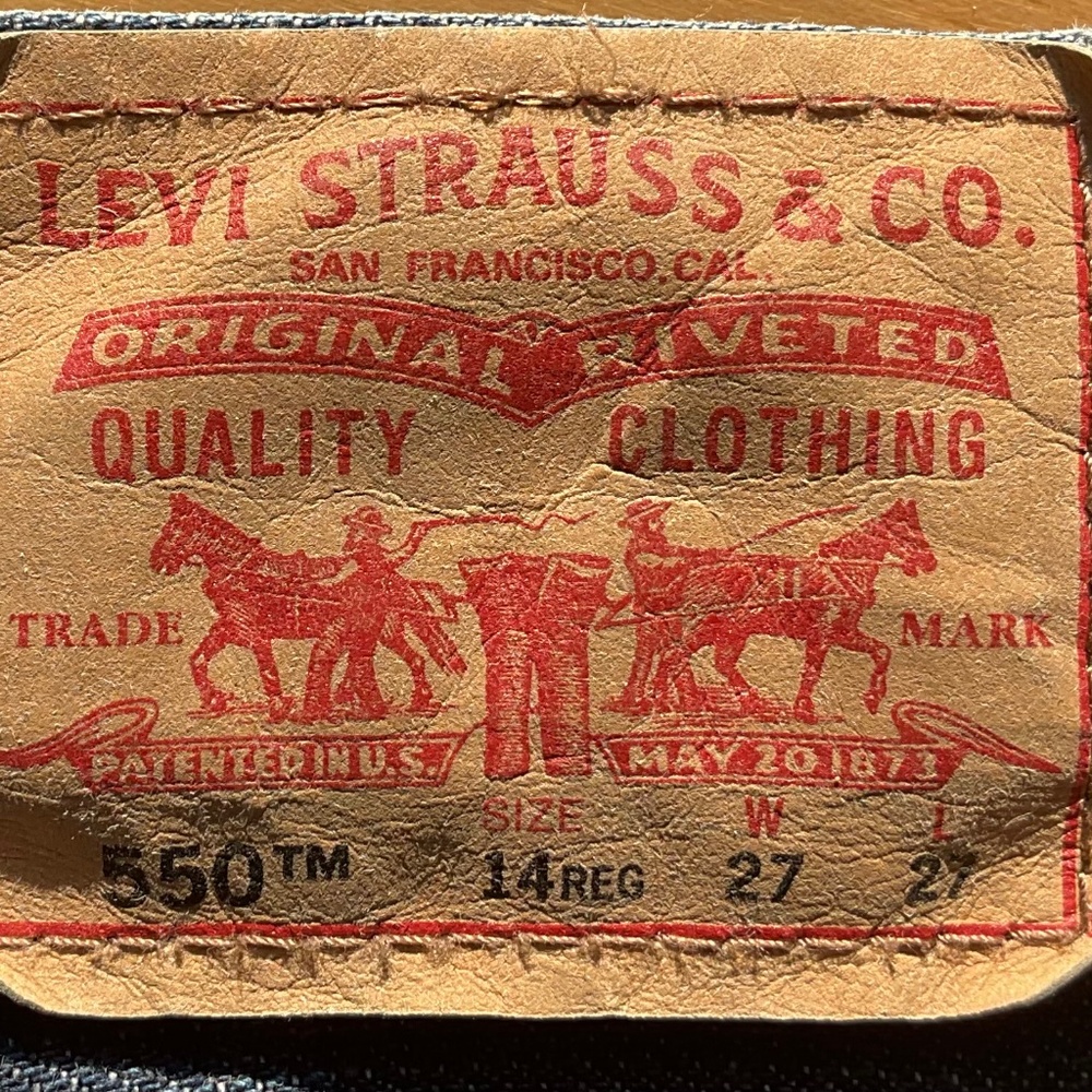 Levi’s 550 Relaxed Fit Jeans, sz. 14, 27” x 27”